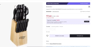 Juego de 15 cuchillos San Ignacio Tenessy de cocina fabricados en acero inoxidable por 17,42 (10,45€ nuevo usuario)