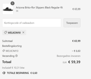 Arizona Birkenstock slippers voor €59,39 dmv code bij Bartogi