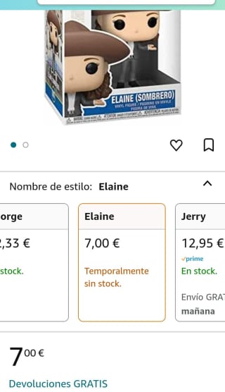 Funko POP! TV: Seinfeld - Elaine Benes In Sombrero por 7€.