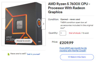 Grab an AMD Ryzen 5 7600X CPU open box from eBay for £167.99