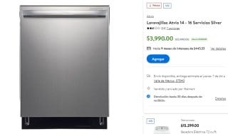Lavavajillas Atvio 14 - 16 Servicios Silver por $3,990 en Walmart
