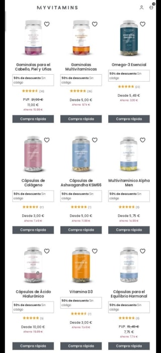 -50% de Descuento en Myvitamins.