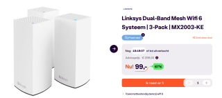 Linksys Atlas 6 - Wifi-systeem (3 routers) voor €99 bij Ibood