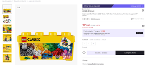 Caja de Ladrillos Mediana Lego Classic 10696 Base Verde, Coches y Animales por 12,17€