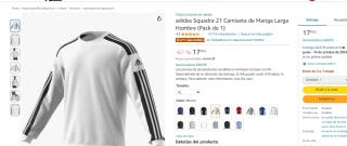 Adidas Squadra 21 Camiseta de Manga Larga Hombre desde 17.99€