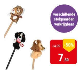 Stokpaard met Geluid (diverse soorten) voor €7,50 bij Lobbes