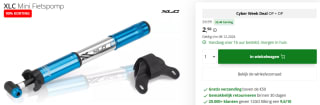 XLC Mini Fietspomp voor €2,50 bij 12GoBiking