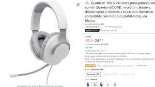 Auriculares gamers JBL Quantum 100 por 24,99€