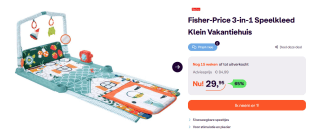 Fisher-Price HJK45 - 3-in-1 klein vakantiehuis Activiteitenspeelmat voor €29,95 bij ibood