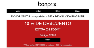 10% descuento en todo para compras de +35€