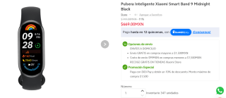 Smartwatch Xiaomi Smart Band 9 por $419 con KueskiPay
