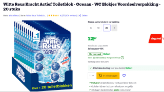 Witte Reus Actief Oceaan Toiletblok 10 x 2 stuks voor €12,57 bij Bol.com