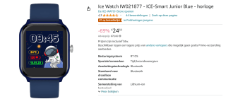 Ice Watch ICE smart junior IW021877 horloge Blue 35mm voor €24,50
