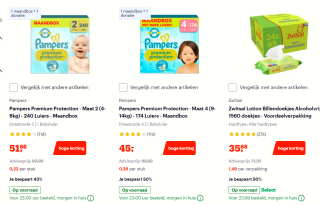 Tot 50% korting op luiers & billendoekjes bij Bol.com