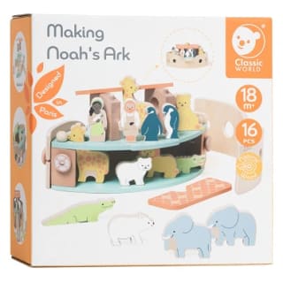 Classic World Houten Noah's Ark Boot Bouwset met Dieren, 16dlg. voor €15 bij Lobbes