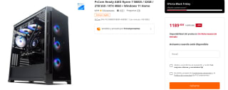 PcCom Ready con AMD Ryzen 7 5800X de 32GB / 2TB SSD / RTX 4060 + Windows 11 Home por 1189€