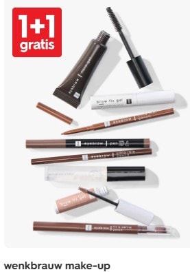 1+1 gratis op wenkbrauw make-up bij HEMA