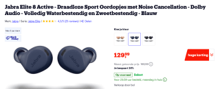 Jabra Elite 8 Active (Blauw) voor €129,99 bij Bol