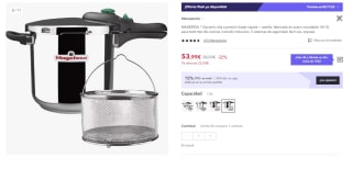 MAGEFESA ® Dynamic olla a presión Súper rápida de 7.5 litros, fabricada en acero inoxidable 18/10, apta para todo tipo de cocinas, incluido inducción, 5 sistemas de seguridad, fácil uso, express por 38.99€
