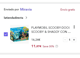 Playmobil Scooby-Doo & Shaggi por 11,37€.
