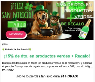15% de dto. en productos verdes + Regalo