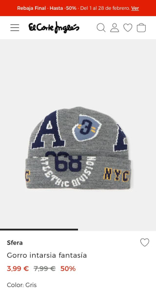 Gorro intarsia fantasía para niños por 3,99€.