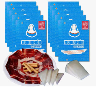Monjamón 10 sobres Jamón Ibérico 100% total 800gr + Queso Oveja Curado Premium por 53,57€