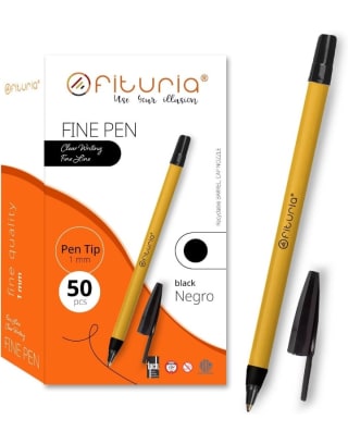 Ofituria Bolígrafos de Punta Fina, Color Negro, Caja de 50 Unidades, por 3,28€.