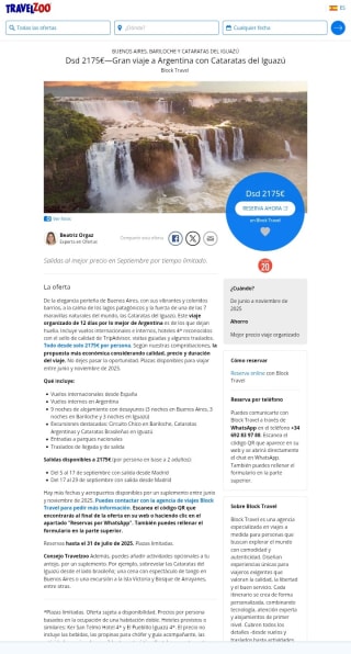 Argentina con Cataratas de Iguazú 12 dias desde 2175€.