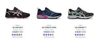 20% extra korting op trail / running schoenen bij Asics in de outlet