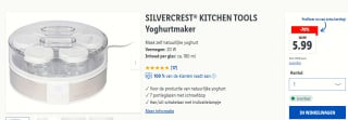 Silvercrest Yoghurtmaker voor €5,99 in de Lidl webshop