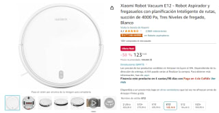 Xiaomi Robot Vacuum E12 Robot Aspirador y fregasuelos por 123,14€