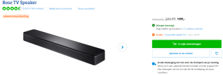 Bose Soundbar TV Speaker voor €199 bij Coolblue