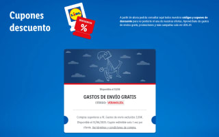 Gastos de envío gratis en pedidos superiores a 1€ en Lidl
