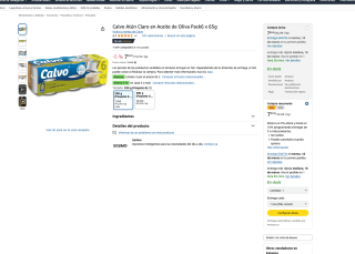 3 Calvo Atún Claro en Aceite de Oliva Pack 6 x 65g. 4'86€/pack a solo 14,60€