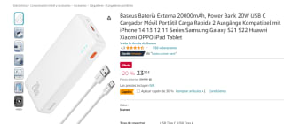 Power Bank Baseus Batería Externa 20000mAh 20W USB-C por 16.80€