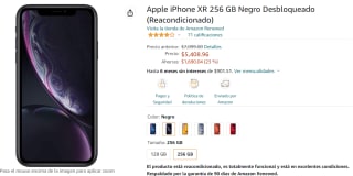iPhone XR 256 GB Reacondicionado a $5,409 en Amazon