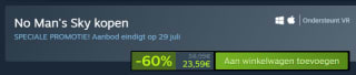 No Man's Sky voor €23,59 via Steam