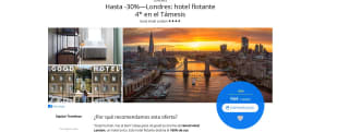 Londres desde el Támesis: hotel flotante desde 92€