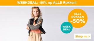 50% korting op alle jurken en rokken bij Kixx