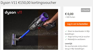 Dyson V11 €150,00 kortingsvoucher voor 500 ING rentepunten
