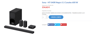 Sony HT-S40R Barra de Sonido 5.1 600W por 214,62€