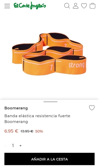 Banda elástica resistencia fuerte Boomerang pir 6,95€.