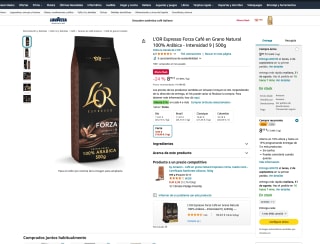 L'OR Espresso Forza Café en Grano Natural 100% Arábica Intensidad 9 500g por 8,95€