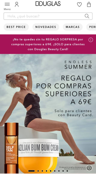 Regalo por compras de +69€ en Douglas