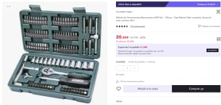 Maletín Herramientas Mannesmann M29166 con 130 pcs por 20,45€ (cuenta nueva por 12,27€)