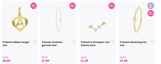 30% korting op alle 9 karaat sieraden bij Lucardi