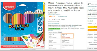 Lapices de colores Aqua Maped - 24 lapices + 1 pincel por solo 4.78€