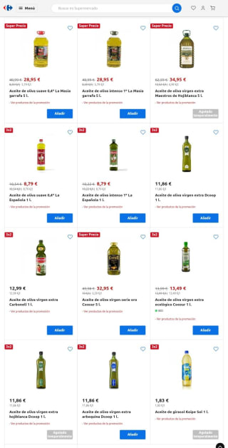 Las Mejores Ofertas en Aceites en Carrefour.