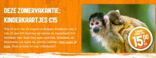 Kindertoegangstickets voor Apenheul aan €15 per ticket